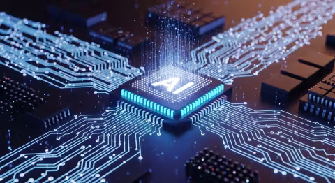AI chip circuit board illustration